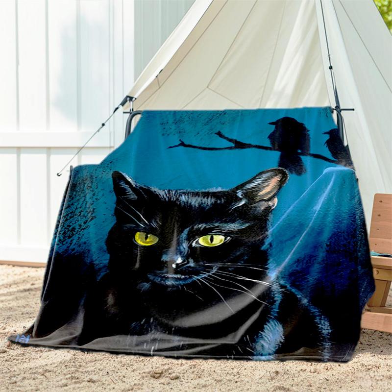 1pc Animals: cats, pattern blanket, all season lightweight home office outdoor nap multifunctional blanket