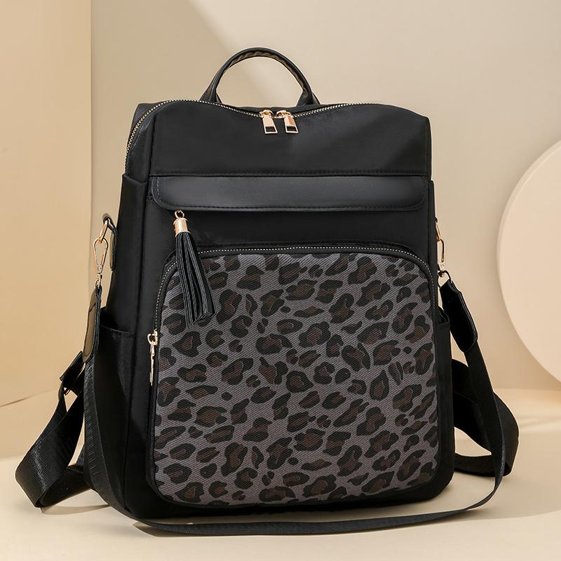 Schoolbag Leopard Print Women's Backpack New Retro Fashion Large Capacity Backpack Women's Backpack