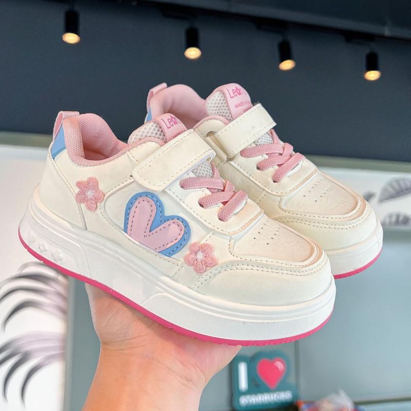 Girls Casual Sneakers Floral Design Soft Sole Kids Fashion Shoes Ages 4-12