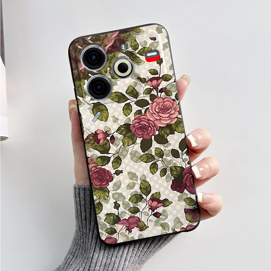 6.78" For Tecno Pova 6 Neo Case Pova6 Neo Back Cover Stylish Pattern Black Silicone Soft Phone Cases For Tecno Pova 6 Neo Fundas
