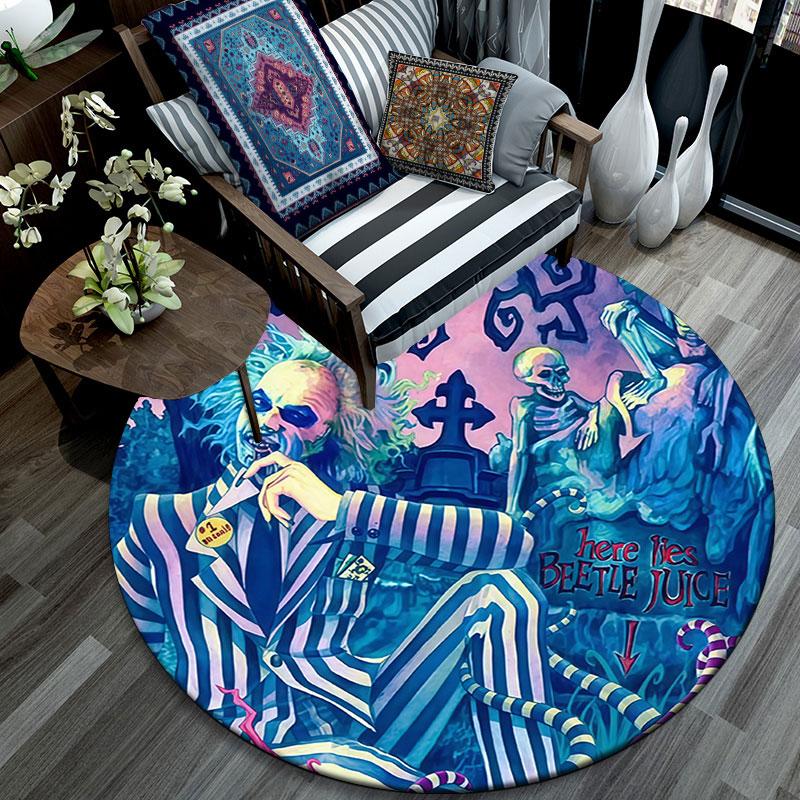 Beetlejuice,Round Area Rug,Carpet Rug for Living Room Bedroom Sofa Playroom Decor,Non-slip Floor Mat