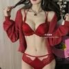 New leopard print front buckle underwear women's suit, small breasts gather sexy beauty, back close sub-breasts, anti-sagging upper support bra cover