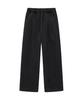 MOZMOZ Terry Brushed Pigment Wide One-Pleat String Training Pants Black