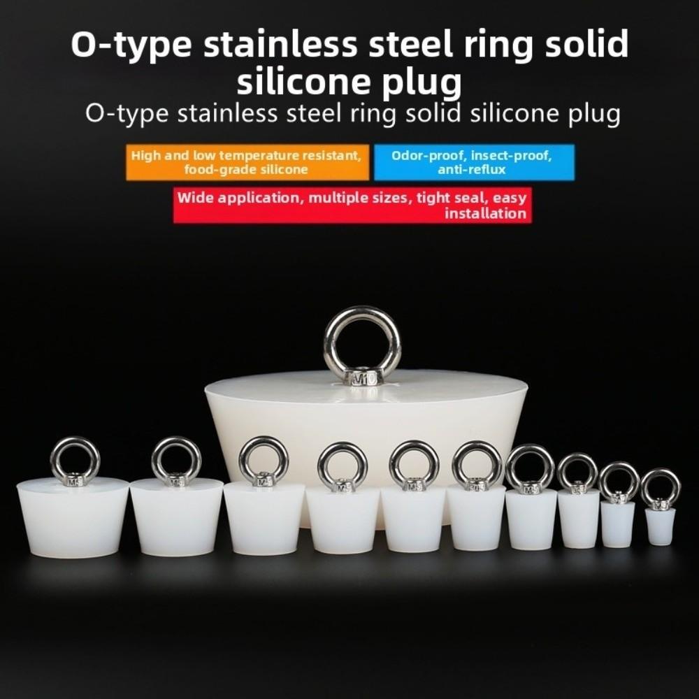 with Steel D Ring Conical Silicone Stopper Waterproof Sealing Plug Bung  Kitchen Sink