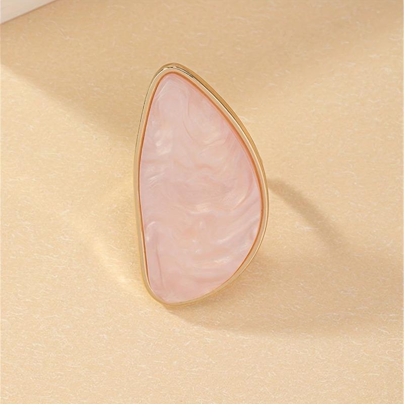 

European and american fashion minimalist exquisite pink geometric trendy women s ring разноцветный