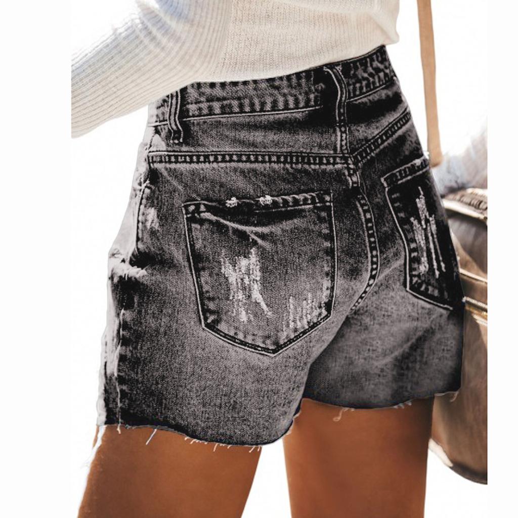 Women's Summer Denim Shorts Women's Pleated Denim Shorts High Waisted Shorts