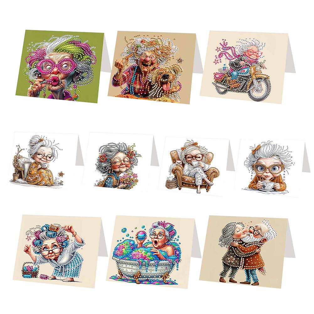 6/10/12 PCS DIY Diamond Painting Greeting Card Set Xmas Pattern Diamond Art Greeting Cards Thank You Cards and Holiday Blessings