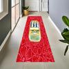 Vintage Blue Striped Sardine Graphic Long Hallway Runner Mat Rug Retro Fish Can Print For Coastal Style Kitchen Corridor Decor