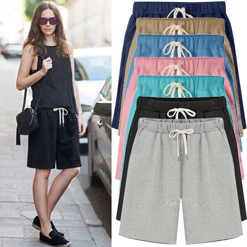 Pantalones cortos de talla grande para mujer, transpirables, de verano, de cintura alta, holgados, para deportes y ocio, pantalones rectos