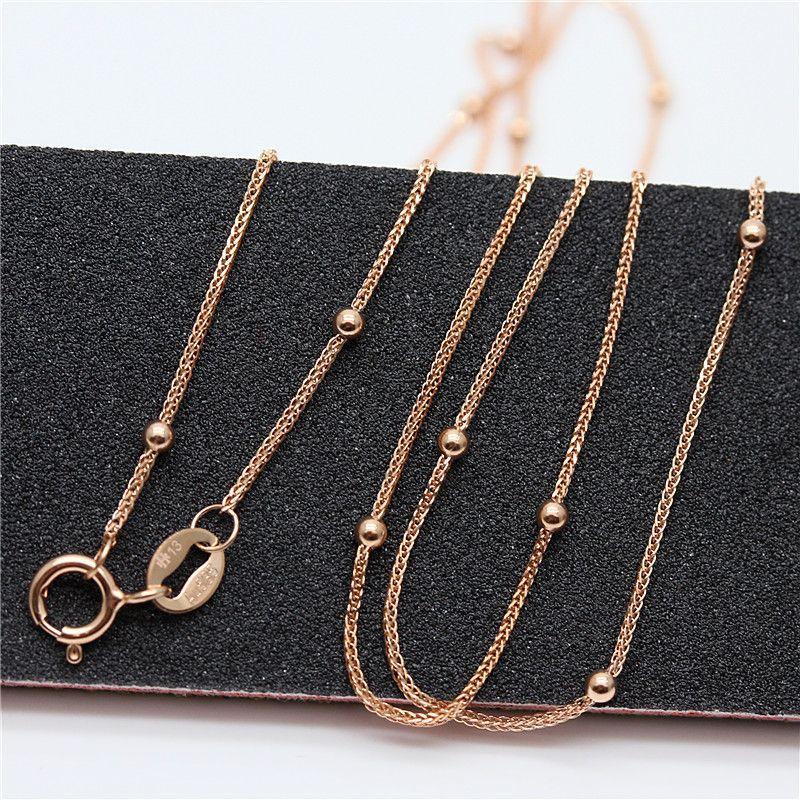 Изысканное Русское Фиолетовое Золото Бусины Шопена Ожерелье Женское 585 Позолоченное Розовым Золотом Изысканный Универсальный Набор Цепь Ключица