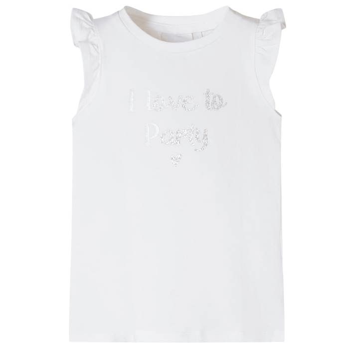 Children's T-shirt with Ruffle Sleeves White 92/104/116/128/140