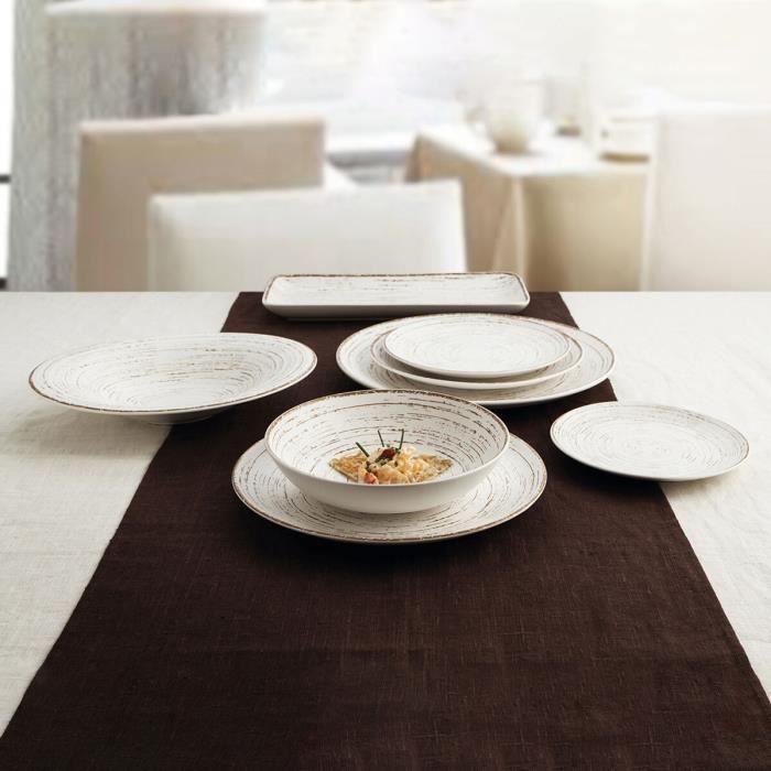 Assiette Creuse Ariane Tornado Céramique Bicolore (Ø 21 Cm) (6 Unités)