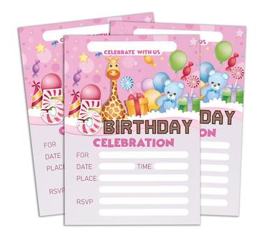 Darling Souvenir Biglietto d'invito per compleanno rosa 28 pezzi Riempi o scrivi in inviti vuoti Articoli per feste stampabili 5 x 7