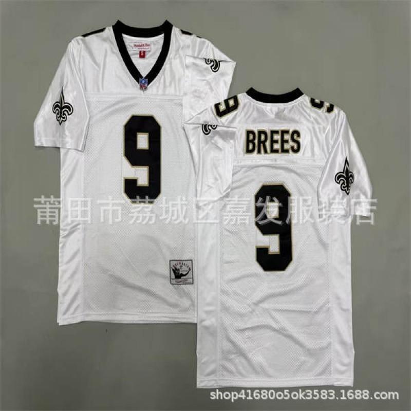 Retro NFL Football Jersey Men Cotton Training Shirt Saints Team Embroidered Sportswear Fall