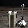 Foam Maker, Stainless Steel Manual Milk Frother, Manual Operated Milk Foam Maker, with Double Froth Screen, for Cappuccino Coffee Latte Hot Chocolate
