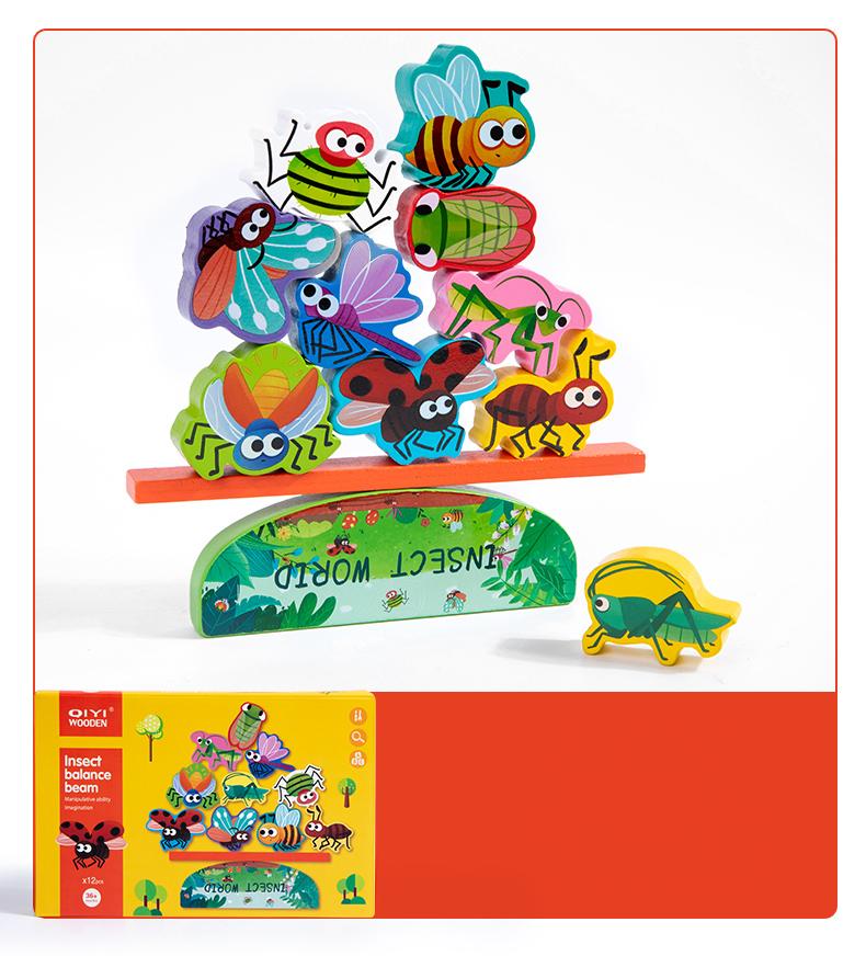 Wooden Stacking Animal Dinosaurs Building Blocks Toys Kids Educational Balance Toys Parent-child Interactive Tabletop Game