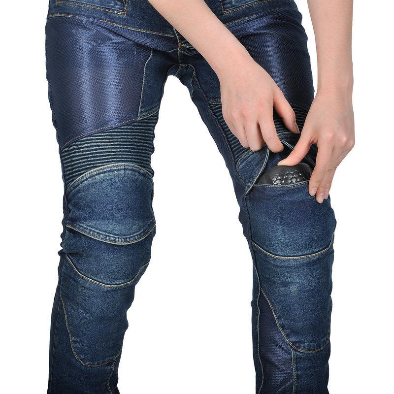 VOLERO+JES-4+Motorcycle Denim Riding Pants+Female Knight Mesh Breathable Motorcycle Fall Protection Pants