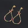 WNFU Women's Earrings, Gold Zircon, Copper