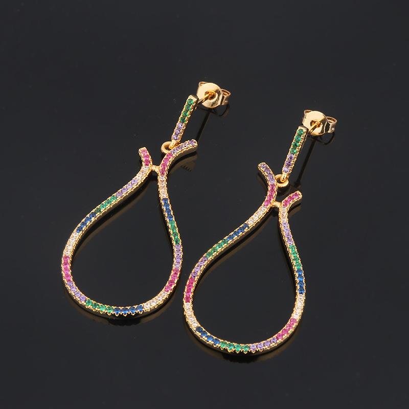 WNFU Women's Earrings, Gold Zircon, Copper