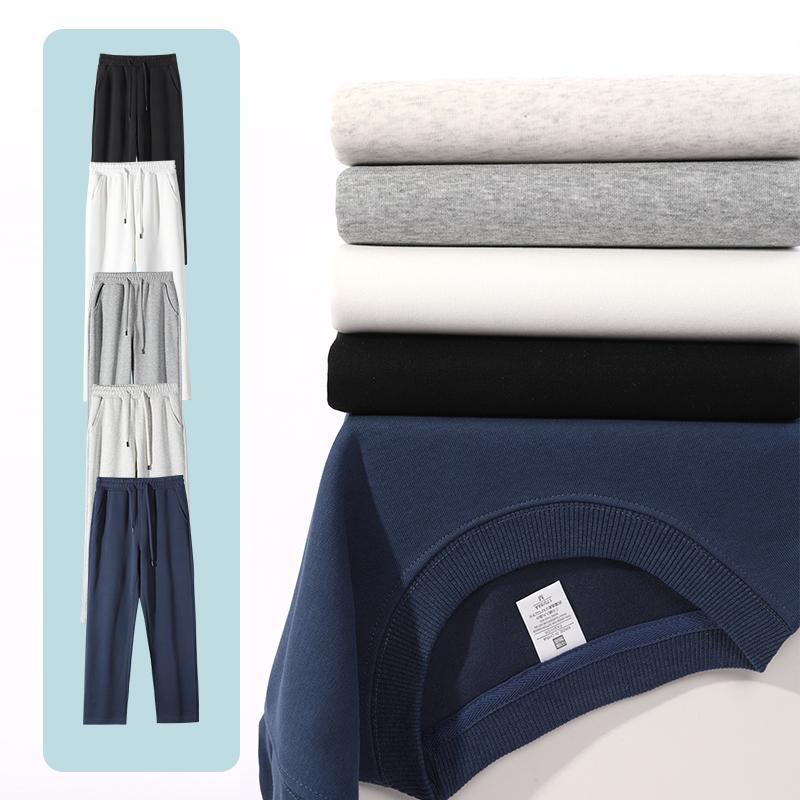 Autumn/Winter Women's Casual Solid Color Hoodie & Wide Leg Pants Set