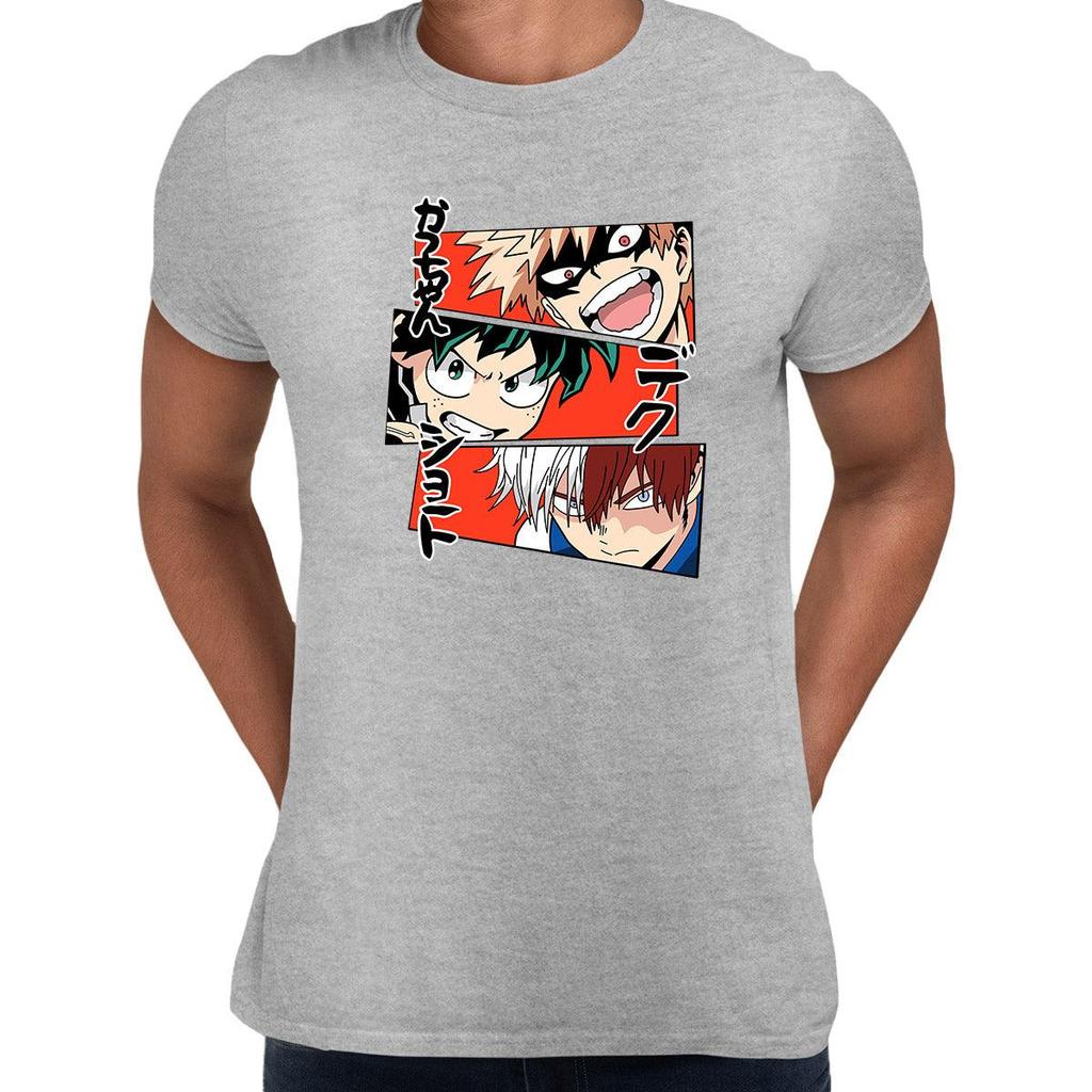 Anime My Hero Academia Katsuki Bakugo Midoriya Izuku and Shoto Todoroki T-shirt Anime Manga Tops