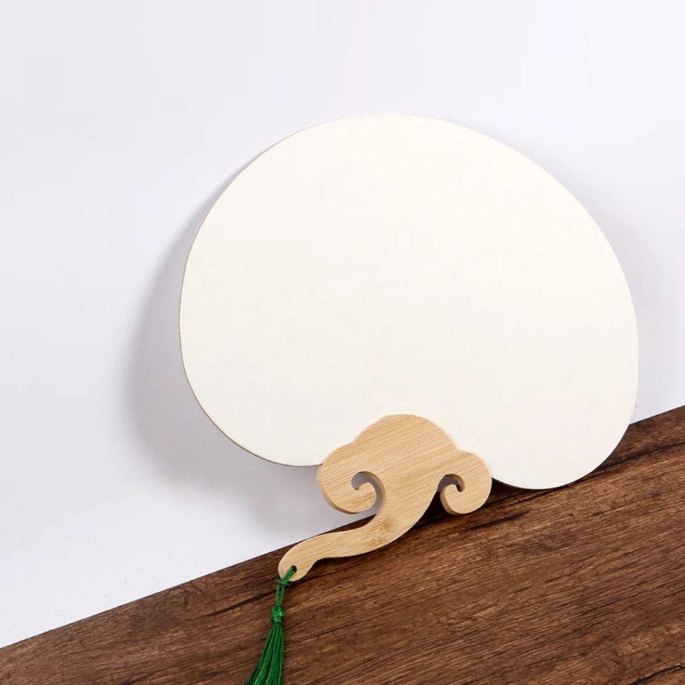 5Pcs Double-side Paper Hand Fans Portable DIY Painting Blank Paper Fan Ornaments Thick Xuan Paper Hand Painting Graffiti Fans