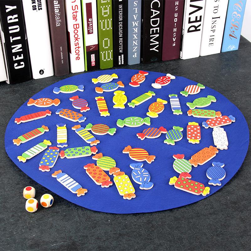 Wooden Board Game Memory Chess Matching Game Find Candy Shape Color Matching Game Memory Training Educational Toys for Children