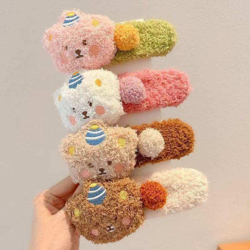 

Cute Plush Bear Duckbill Hair Clip Sweet Women Girls Barrettes Bangs Hair Pins Ponytail Hair Accessories Decoration Girls Gift