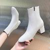 Women  Autumn/winter Square Toe Women's Boots Fashion Zipper Casual Comfortable  Ankle Boots for Woman Size 36-43
