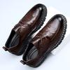 Men's leather shoes new platform leather business casual soft leather round head office commuter derby shoes