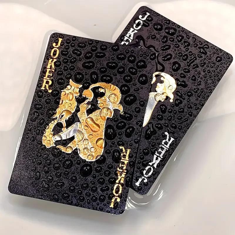Party Favors Black Gold Playing Card Game Card Group Waterproof Poker Suit Magic Dmagic Package Board Game Gift Collection