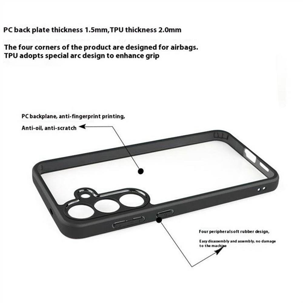 Para Samsung Galaxy A36 5G Capa À Prova de Choque PC+TPU Traseira Transparente Capa de Telefone