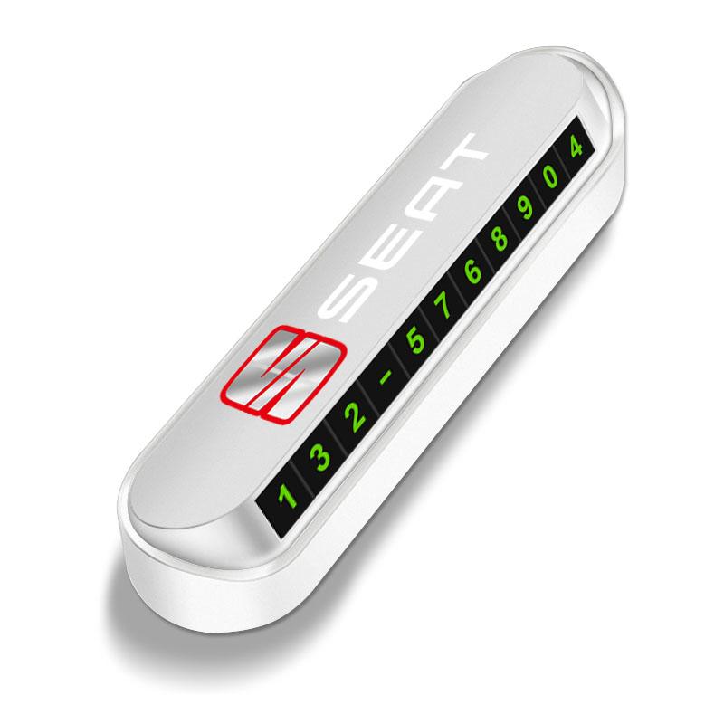 

1Pcs New Car Temporary Parking Card Plate Badge Car Styling for Seat Alhambra FR Leon Altea Ibiza Toledo Cordoba Arona 5 6 MII белый