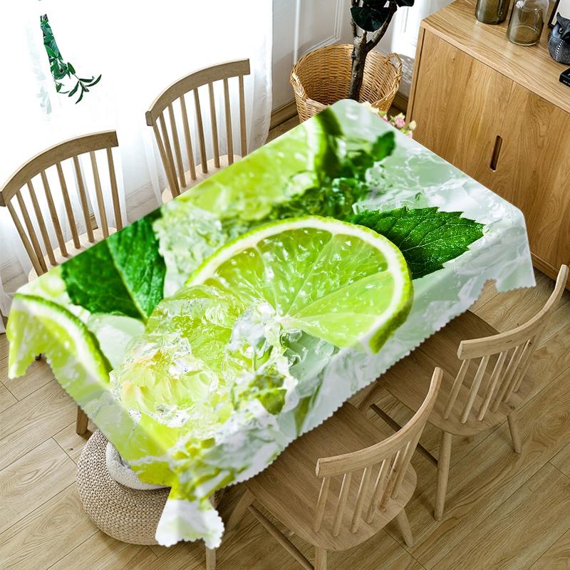Corn And Lemon Pattern Tablecloth Dustproof Thicken Cotton Rectangular Round Table Cloth For Wedding Picnic Party
