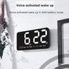 Voice Control Digital Wall Clock Temperature Date Week DST Table Clock 12/24H Dual Alarm Wall-mounted Large Display LED Clock
