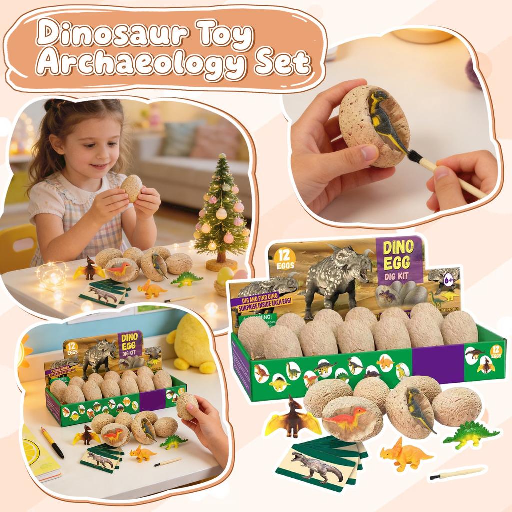 Dinosaur Excavation Archaeological Model Toy Simulation Skeleton Treasure Gift