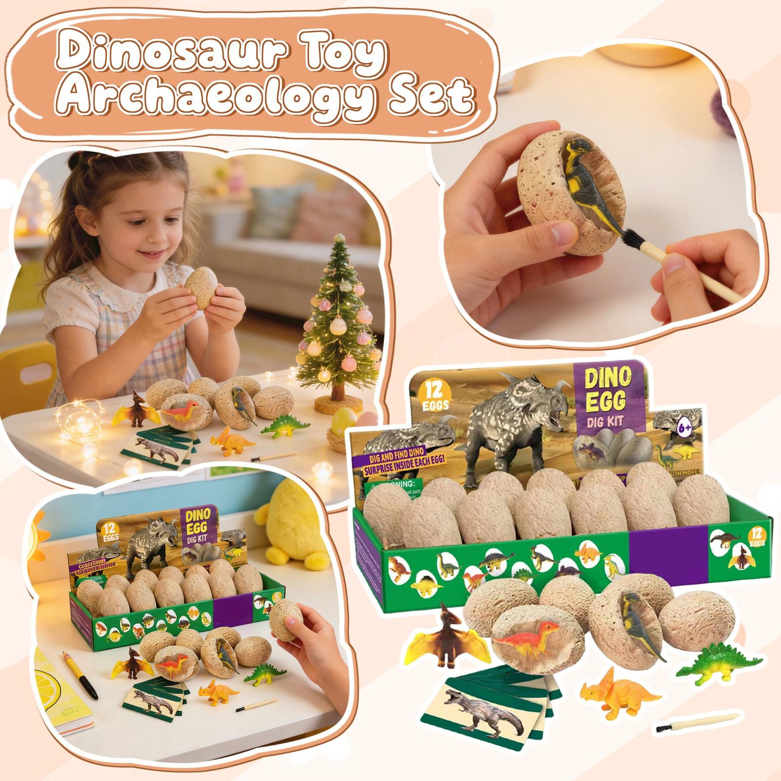 Dinosaur Excavation Archaeological Model Toy Simulation Skeleton Treasure Gift One Size