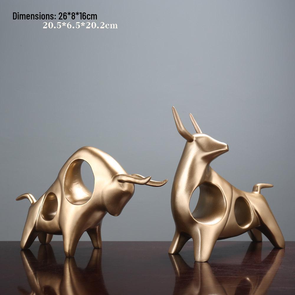 Modern Resin Cow Figurine: Creative Home & Study Decoration, Perfect Gift