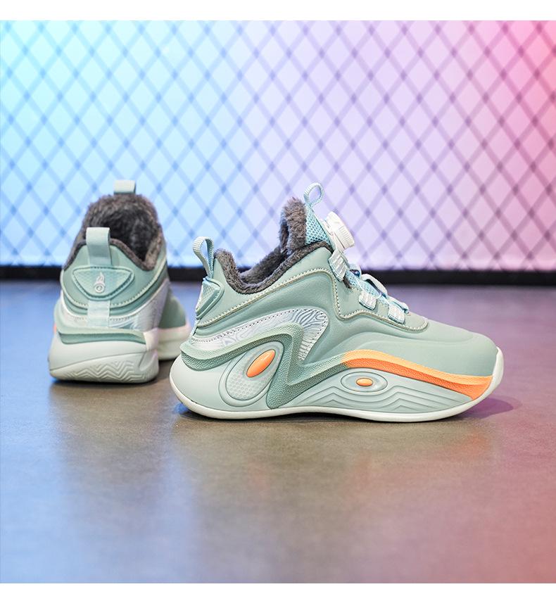 Chaussures de Basketball d'Hiver 2025 pour Garçons en Coton - Doublure en Velours, Antidérapantes, Résistantes à l'Usure, Chaudes, Chaussures de Sport pour Grands Enfants