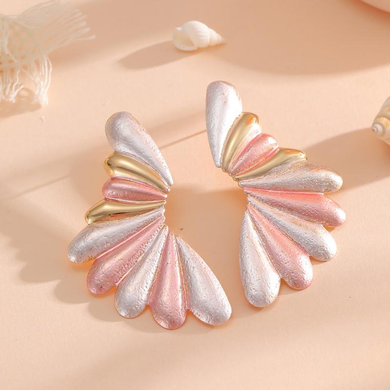 European and American Angel Wings Wings Earrings Folded Metal Women's Stud Earrings Light Luxury Premium Bow Earrings
