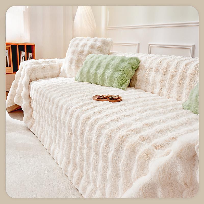 Anti-Scratching Sofa Cushion Winter Plush Non-Slip Sofa Cover Sofa Cover Towel