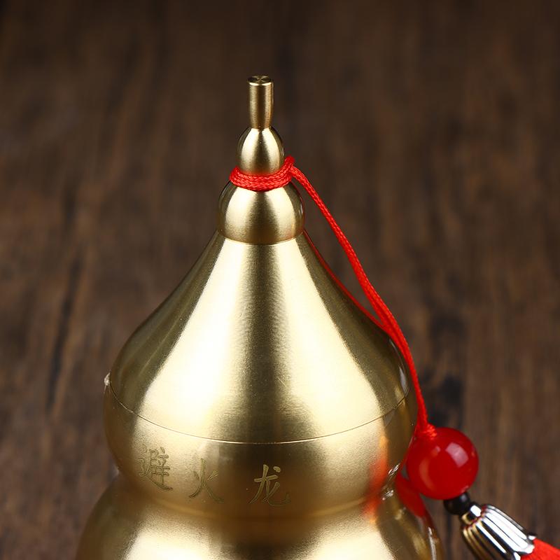 Brass Gourd Feng Shui Ornament With Tassel Feng Shui Decorative Collectible For Prosperity And Longevity Home Office Desk Decor