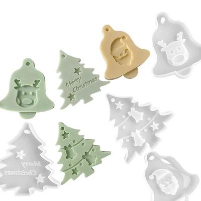 Weihnachtsserie Anhängerformen Weihnachtsanhänger Geschenke Silikonform Weihnachtsbaum Schneeflocke Elch DIY Resin Aromatherapie Gipsform