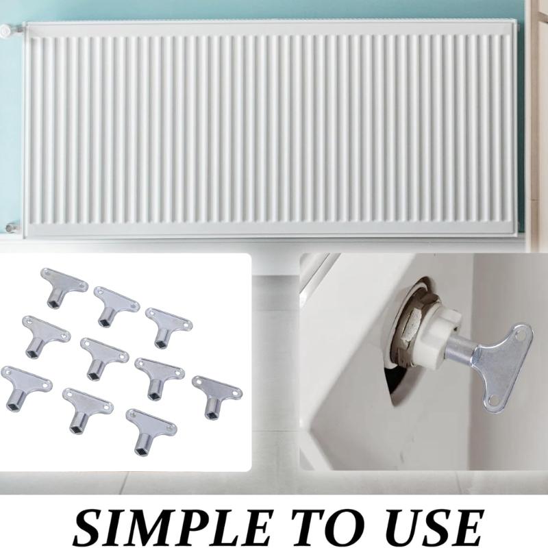 10Pieces Sturdy Radiators Vent Key Accessory for Residential Commercial and Industrial HVAC Systems Maintenance