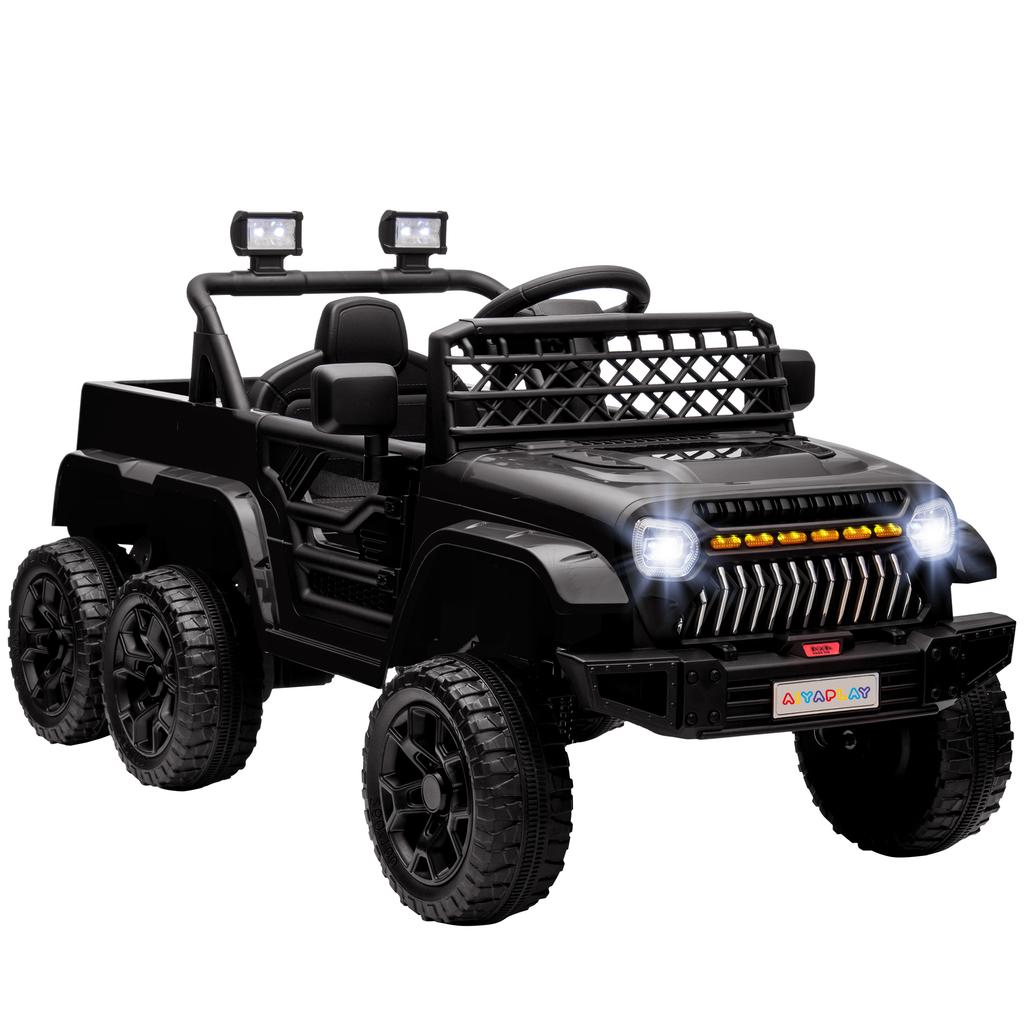 Children's Electric Car Electric Buggy for Children 2 Motors 12 V 3 Speeds Rear Trailer 122L X 62.5W X 65H Cm Black