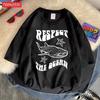 Rispetta L'Oceano Proteggi Le Balene Stampa T-Shirt da Uomo Vestibilità Oversize T-Shirt Tempo Libero Morbida T-Shirt Piacere Traspirante Top