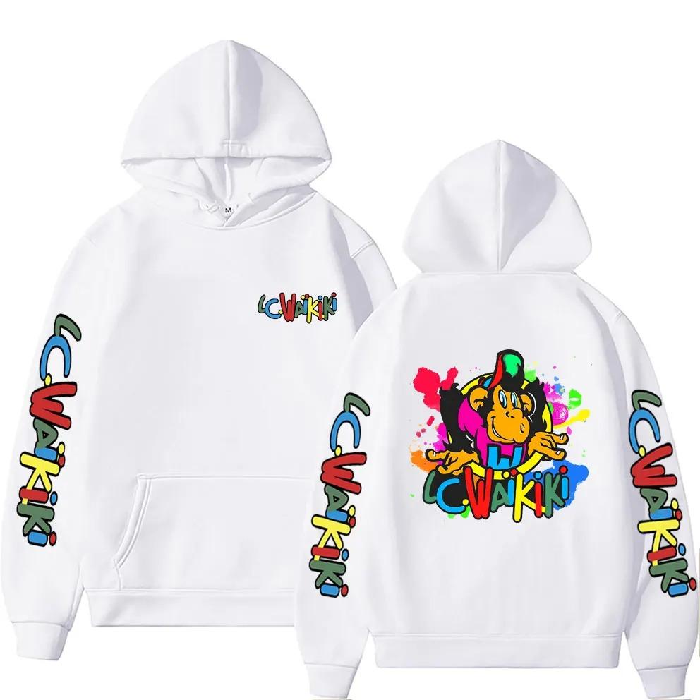 Classic Cartoon Characters Lc Waikiki Monkey Graphic Print Hoodies Funny Men Women Sweatshirt High Quality Pullovers