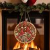 Durable Christmas Tree Decor Rhinestone Painting Suncatcher Kit, Round DIY Hanging Festive Decorations for Holidays Home, Craft Pendant Holiday Party
