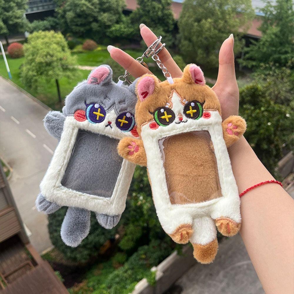 Soft Photo Protector Case Animal Shape ID Credit Case Document Case Cartoon Plush Card Holder  Girl