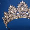 Sparkling Zinc Zinc Alloy Princess Crown Luxury Rhinestone Pageant Diadem Women Hair Hoop  Stage Performances